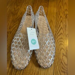 A New Day Women's Clear Diamond Pattern Jelly Flats